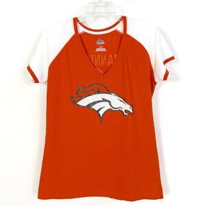 Denver Broncos Orange and White Tee - L
